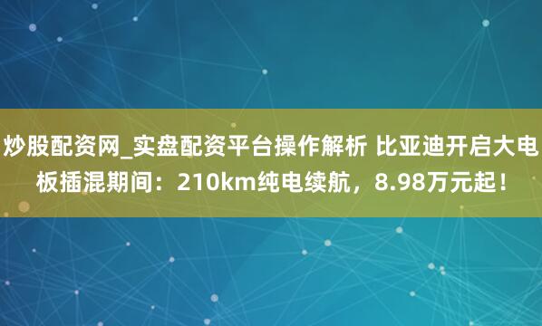 炒股配资网_实盘配资平台操作解析 比亚迪开启大电板插混期间：210km纯电续航，8.98万元起！