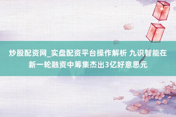 炒股配资网_实盘配资平台操作解析 九识智能在新一轮融资中筹集杰出3亿好意思元