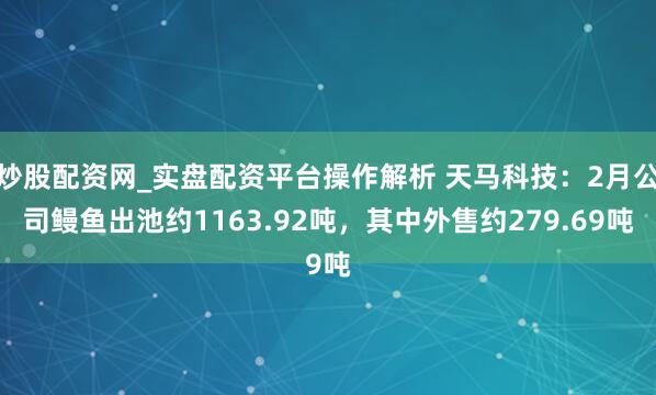炒股配资网_实盘配资平台操作解析 天马科技：2月公司鳗鱼出池约1163.92吨，其中外售约279.69吨