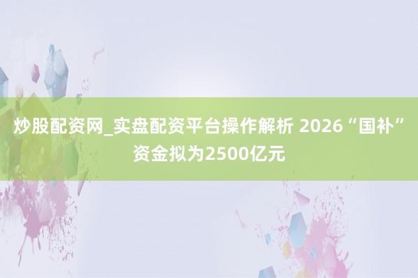 炒股配资网_实盘配资平台操作解析 2026“国补”资金拟为2500亿元