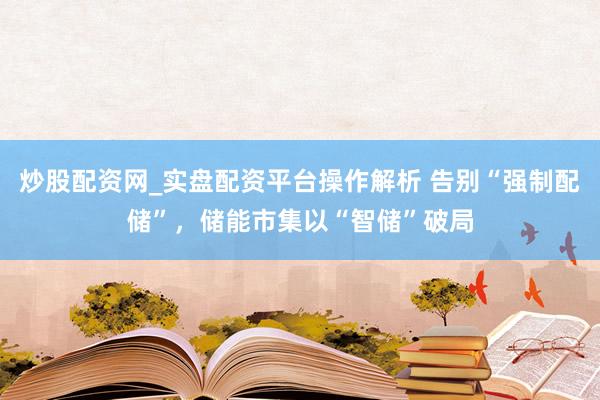 炒股配资网_实盘配资平台操作解析 告别“强制配储”，储能市集以“智储”破局